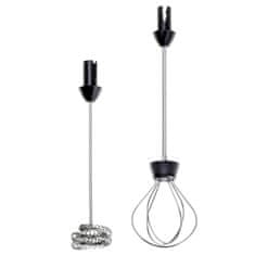 Adler 2u1 bežična pjenilica za mlijeko i tekućinu s baterijom 1200 mAh, USB, crna