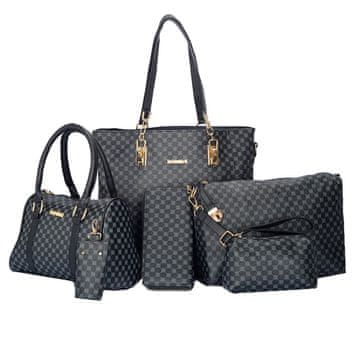 Dollcini 6-dijelni set ženskih torbic od umjetne kože crne boje