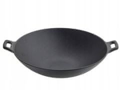 Wok tava od lijevanog željeza 36 cm, teška od lijevanog željeza