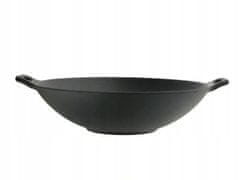 Wok tava od lijevanog željeza 36 cm, teška od lijevanog željeza