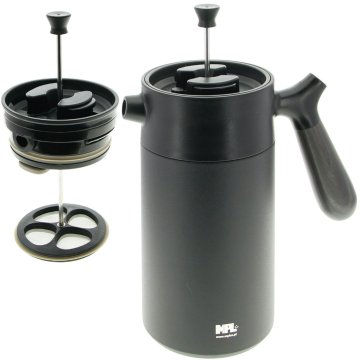 Termos vrč s klipnim infuzerom za kavu i čaj, 1L crni