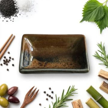 Zdjela za umake, umak za sushi, pravokutna keramička, 30 ml