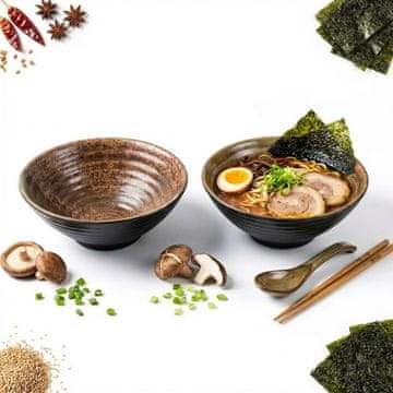 Zdjela, tanjur, duboki set za večeru, 2 komada, 1L, za ramen rezance, juhu, Ø20.7