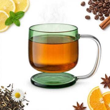 Čaša s podmetačem, levitirajući efekt, u zraku, zelena šalica, 300 ml