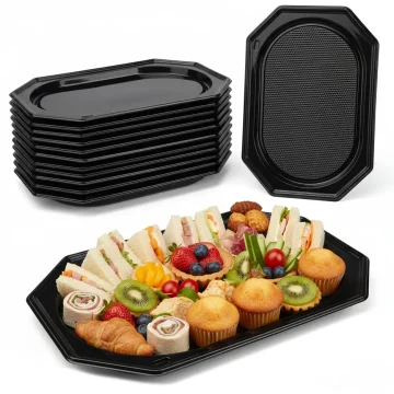 IMEX Crni rPET pladanj za catering 45x30,2 cm 10 kom.