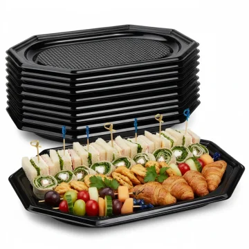 IMEX Crni rPET pladanj za catering 54x36 cm 10 kom.