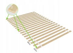 Box Okvir kreveta s uložkom za madrac 200x140 cm 18 ravnih letvica 350 kg