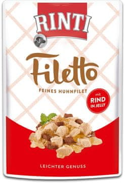 Rinti | Filetto | Pileći fileti u želeu - vrećica od 100 g - sa 100 g govedine