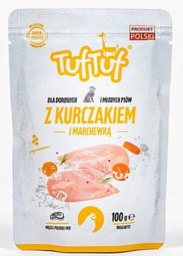 B.U. Tuf tuf | Mokra hrana za pse | Vrećica od 100 g - Piletina s mrkvom 100 g