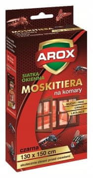 AROX Mreža protiv komaraca 130x150 crna + čičak Mreža za prozore