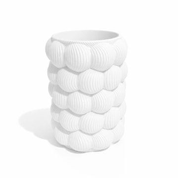 Mi Dekorativna vaza, bijela, strukturna, dizajnerska, moderna skulptura