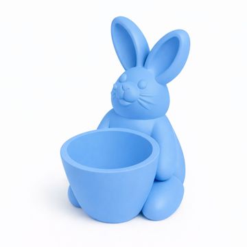 Mi Uskrsni ukras plavi zec s posudom za sitnice