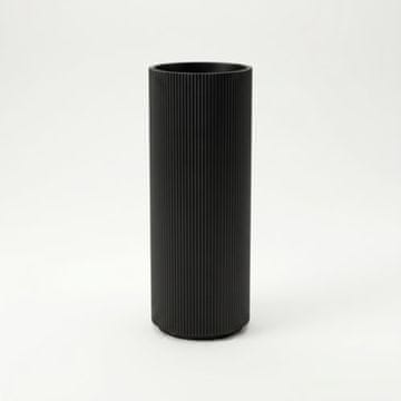 Mi Dekorativna cilindrična crna vaza za cvijeće, klasičnog oblika, elegantna