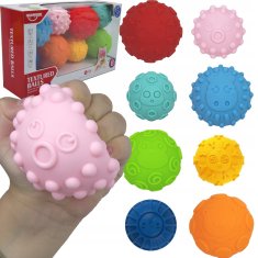 LandToys Senzorne loptice ZA vježbe masaže 8 mekanih loptica s izbočinama