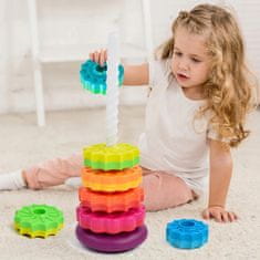 Bam Bam Uvrnuta dugina piramida, toranj Montessori, šarena spirala 41 cm