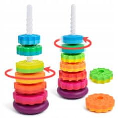 Bam Bam Uvrnuta dugina piramida, toranj Montessori, šarena spirala 41 cm
