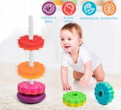 Bam Bam Uvrnuta dugina piramida, toranj Montessori, šarena spirala 41 cm