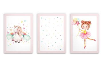 Set dječjih postera pastelne balerine jednoroga za dječju sobu 50x70