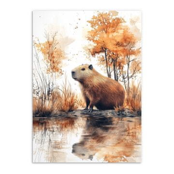 Zidni plakati kapibare Jesenski ukrasi Poster Šuma Jesen 50x70