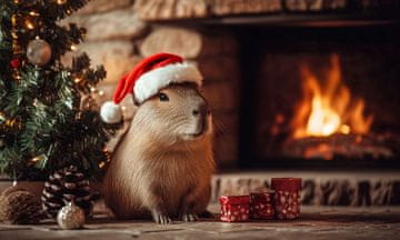 Božićna magnetska navlaka za radijator Capybara 60x100