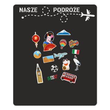 Samoljepljiva crna magnetska ploča za zidne putne magnete 58x70