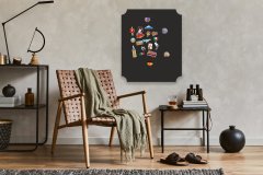 Crni samoljepljivi magnetski magneti za zidnu ploču marke Travel 58x70