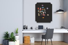 Crni samoljepljivi magnetski magneti za zidnu ploču marke Travel 58x70