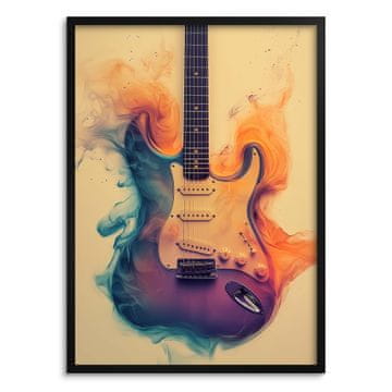 Zidni poster s okvirom Moderna zidna slika Glazba Gitara 50x70
