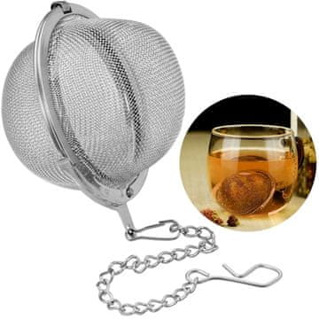Infuzer za čaj, infuzer za bilje, cjedilo od čelika i stakla s lancem