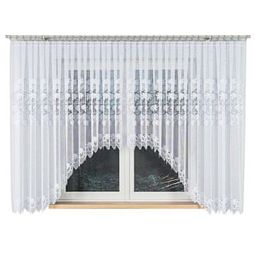 Elżbieta - Gotova žakard zavjesa s izrezom na dnu - 600x160 cm - bijela