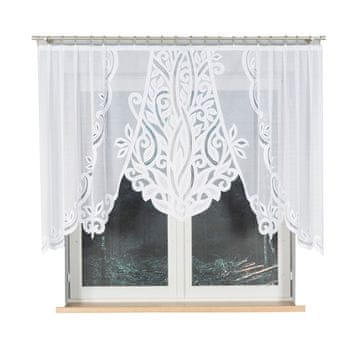 Pola - Gotova žakard zavjesa s izrezom na dnu - 250x130 cm - bijela
