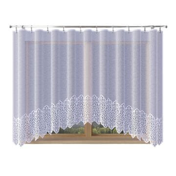 Krystyna gotova zavjesa s podrezom, žakard, bijela, s ornamentima, 300x160 cm
