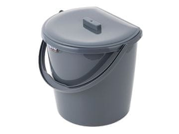 Bentom Zidna plastična kanta s poklopcem 11L tamno siva -BEN