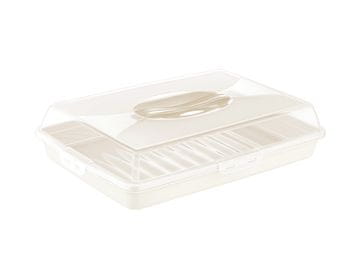 Orio pravokutna plastična posuda za tortu 45X31X10CM krema