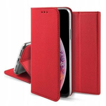 Futrola za Samsung S21 plus / S21+ pametnu knjigu s magnetom, crvena + staklo