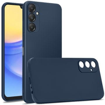 Silikonska mat maska za Samsung Galaxy A25 5G, tamnoplava + staklo