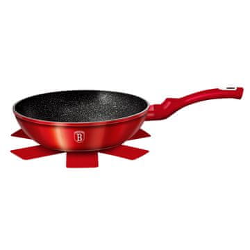 Wok s granitnim premazom 28 cm Metallic Line Burgundy BH-1267-N