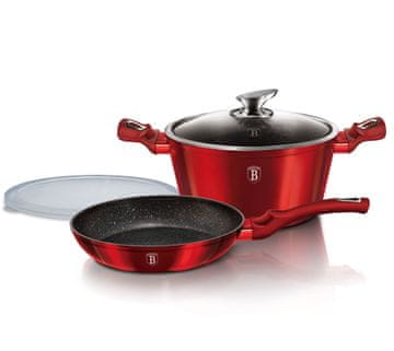 Set od 3 posude 24 cm Metallic Bordo Line BH-6779