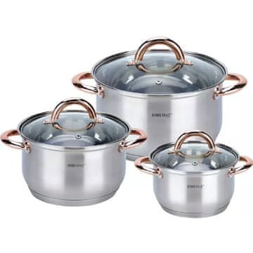 KINGHoff Rosegold KH-1761 set od 6 čeličnih lonaca