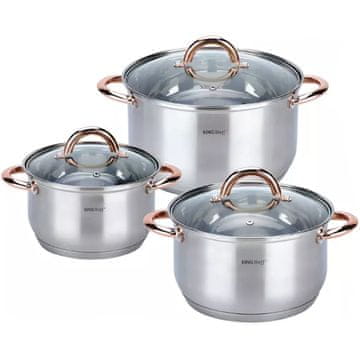 KINGHoff Rosegold KH-1762 set od 6 čeličnih lonaca