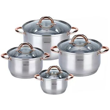 KINGHoff Rosegold KH-1763 set od 8 čeličnih lonaca