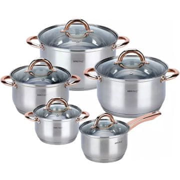 KINGHoff Rosegold KH-1764 set od 10 čeličnih lonaca