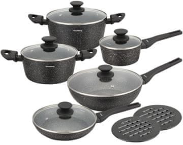 KLAUSBERG Set lonaca s mramornim neprianjajućim premazom, 12 dijelova, KB-7657