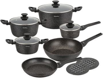 KLAUSBERG Set lonaca s mramornim neprianjajućim premazom, 12 dijelova, KB-7659