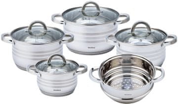 KLAUSBERG Set čeličnih lonaca, 9 dijelova, 2,1/2,9/3,9/5,0L KB-7695