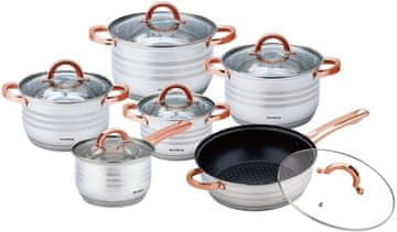 KLAUSBERG KB-7700 12-dijelni set čeličnih lonaca 2.1/2.1/2.9/3.4/3.9/6.6L