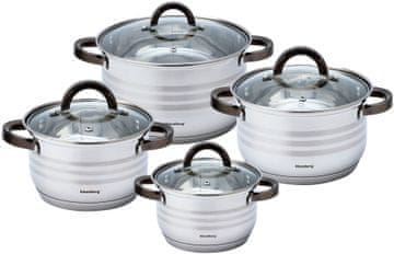 KLAUSBERG Set od 8 čeličnih lonaca 2,1/2,9/3,9/6,6L KB-7701