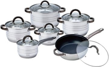 KLAUSBERG Set čeličnih lonaca, 12 dijelova, 2,1/2,1/2,9/3,4/3,9/6,6L KB-7702