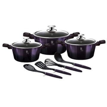 Purple Eclipse BH-7141 Set posuđa s titanskim premazom, 10 komada