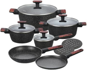 KLAUSBERG Set lonaca s mramornim neprianjajućim premazom, 12 dijelova, KB-7831
